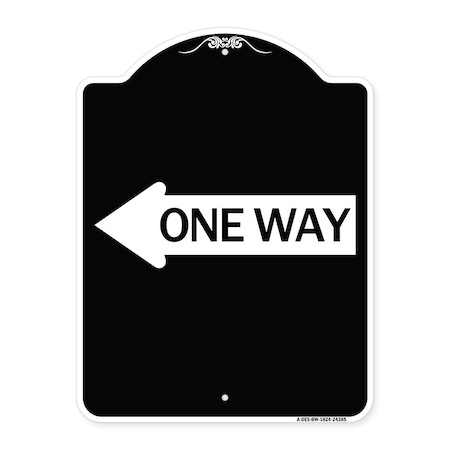 Signmission One Way With Left Arrow Heavy-Gauge Aluminum Architectural Sign, 24" x 18", BW-1824-24385 A-DES-BW-1824-24385